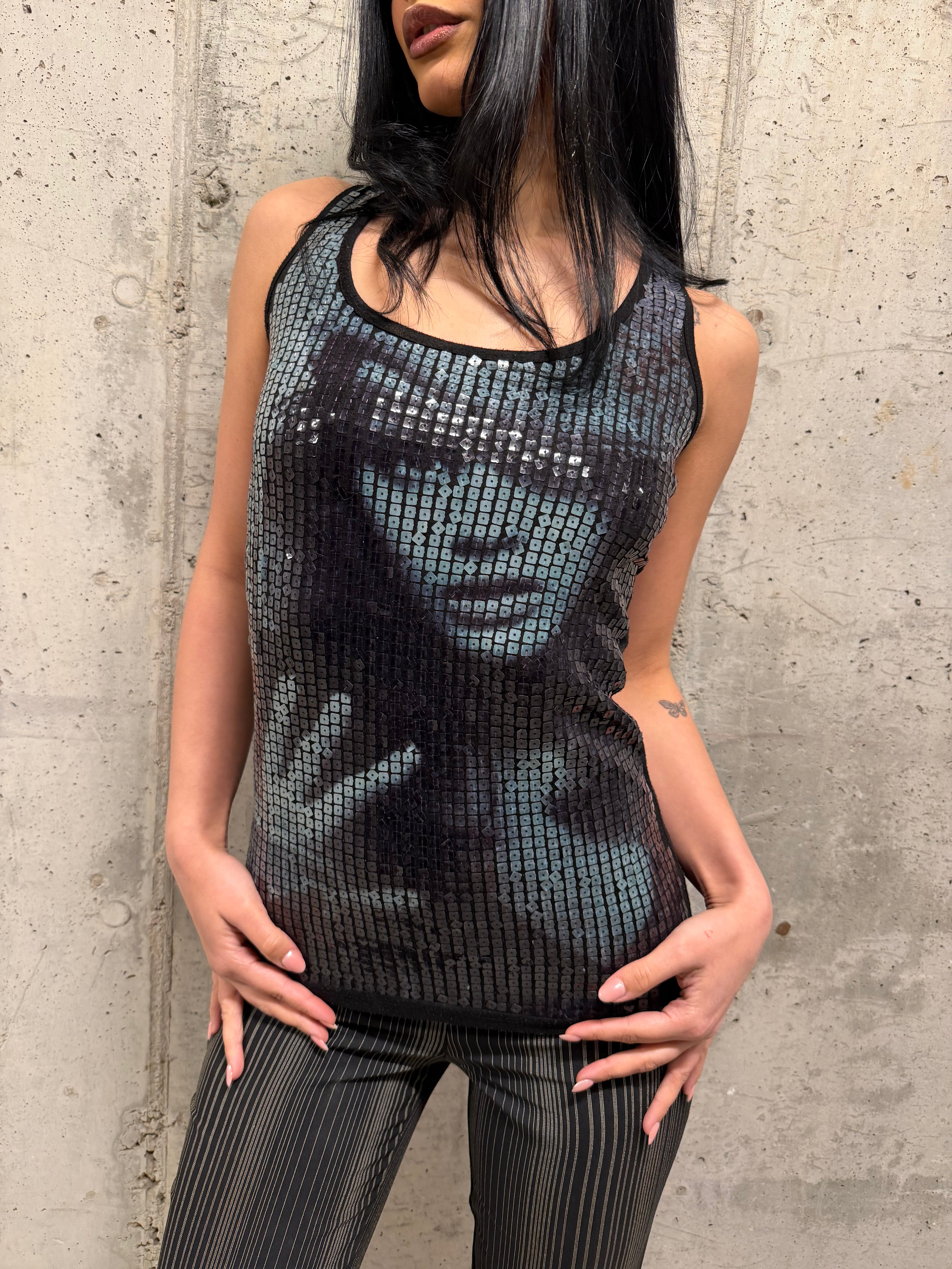 Musculosa lentejuelas chic