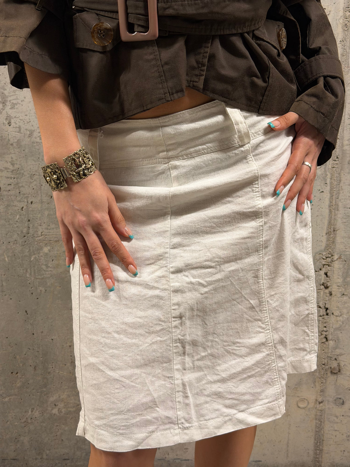 Falda midi blanca
