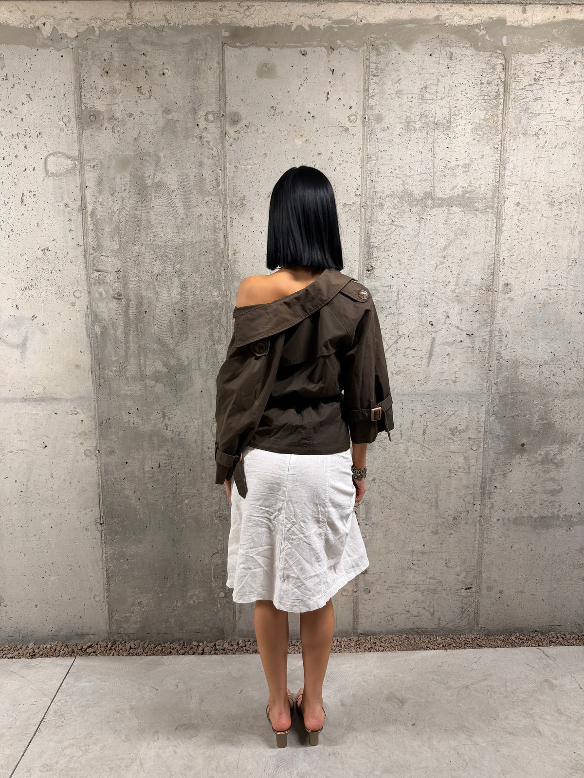 Falda midi blanca