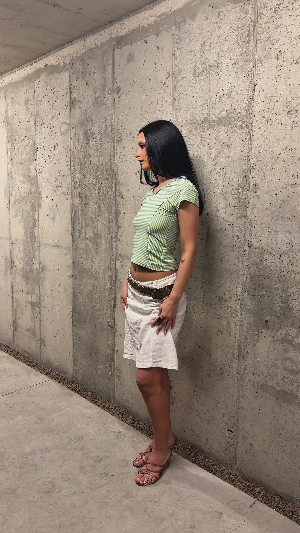 Falda midi blanca