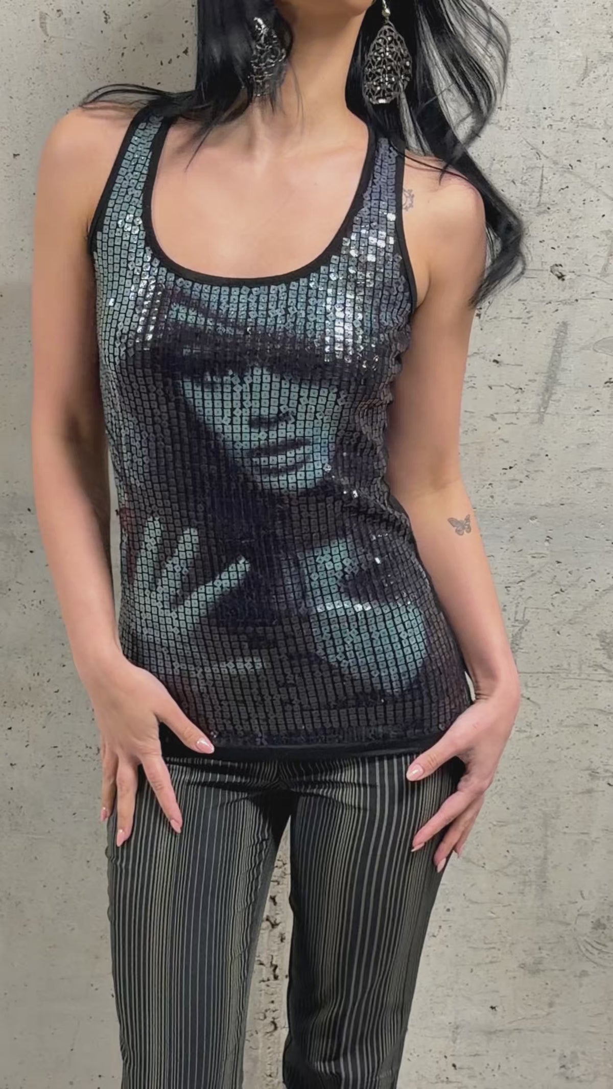 Musculosa lentejuelas chic